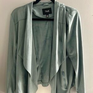 Talie Women's Soft Green Drape Jacket.